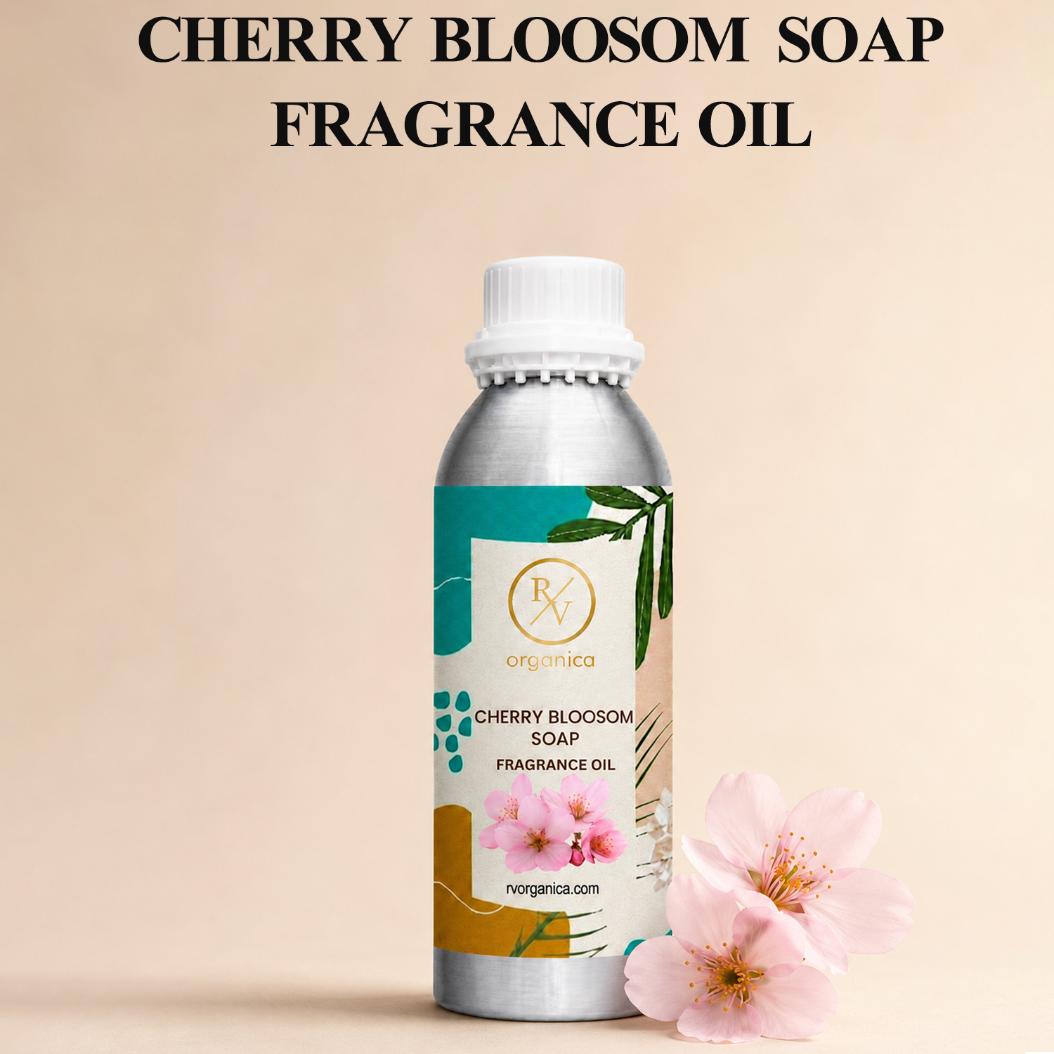 Cherry Blossom Soap Fragrance Oil with a delicate, fresh, and sweet floral aroma, offering an elegant and long-lasting fragrance ideal for soaps, body care products, candles, and home fragrance applications.