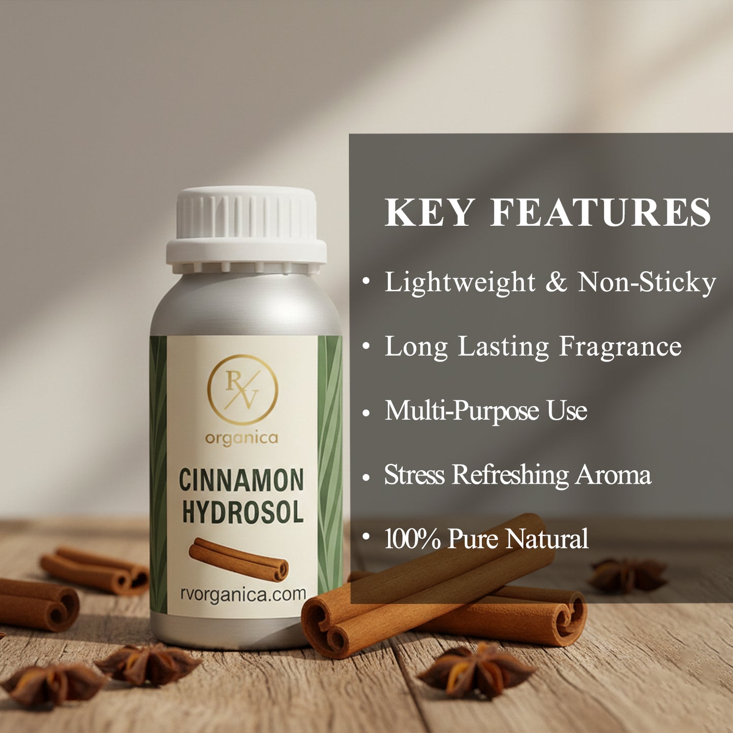 Cinnamon Hydrosol 100% pure natural herbal water – lightweight, multipurpose and refreshing aromatic mist
