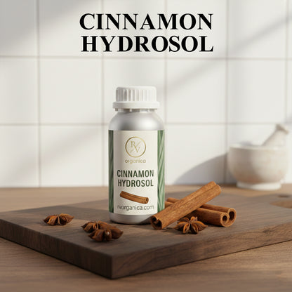 Cinnamon Hydrosol natural floral water in premium aluminium bottle – warm herbal mist for skin and scalp care