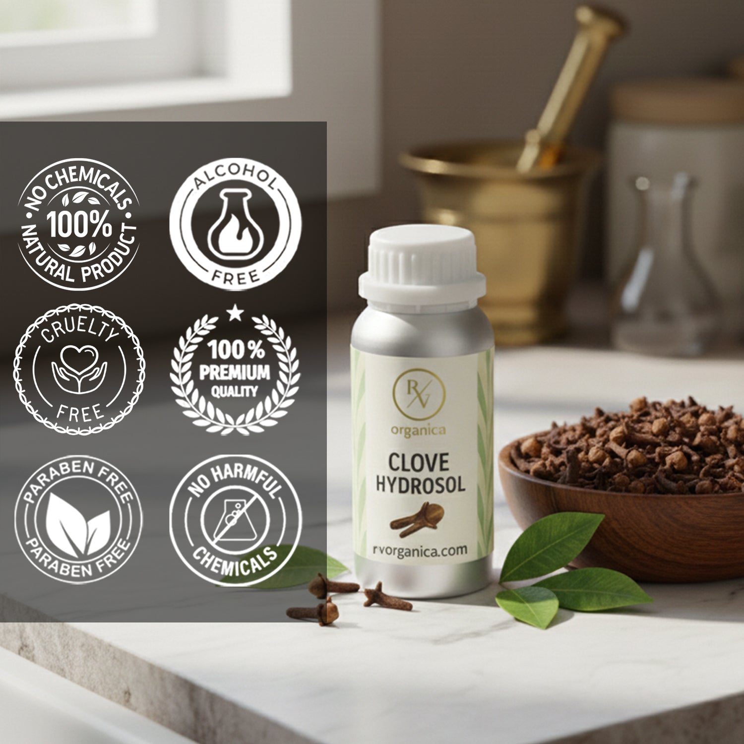 Clove Hydrosol alcohol-free and paraben-free natural mist – cruelty-free herbal water with no harmful chemicals