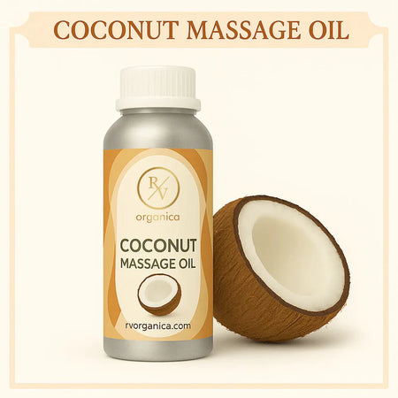 Coconut massage oil for body relaxation and deep nourishment with natural coconut extract