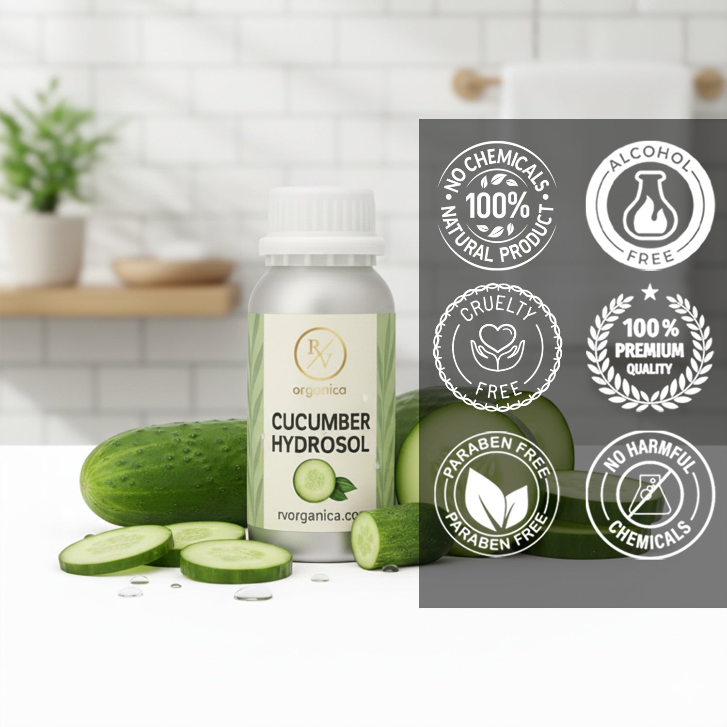 Cucumber Hydrosol alcohol-free and paraben-free natural mist – cruelty-free skincare water with no harmful chemicals