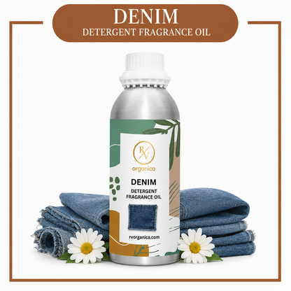 Denim Detergent Fragrance Oil by RV Organica for liquid and powder detergent manufacturing in bulk