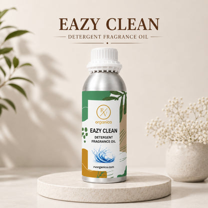 Easy Clean Detergent Fragrance Oil with a fresh clean and laundry-inspired aroma, offering a crisp, refreshing, and long-lasting fragrance ideal for detergents, fabric care, soaps, candles, and home fragrance products.