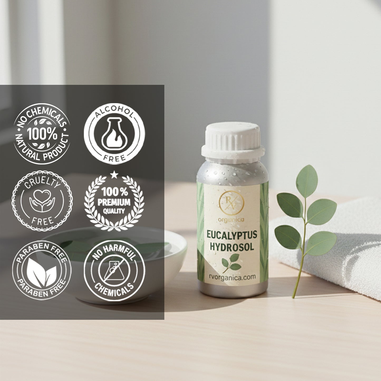 Eucalyptus Hydrosol alcohol-free and paraben-free natural mist – cruelty-free herbal water with no harmful chemicals