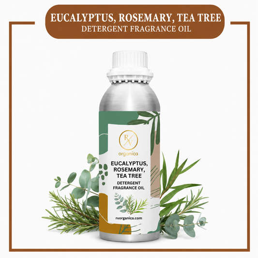 Eucalyptus, Rosemary & Tea Tree Detergent Fragrance Oil by RV Organica for liquid and powder detergent manufacturing in bulk