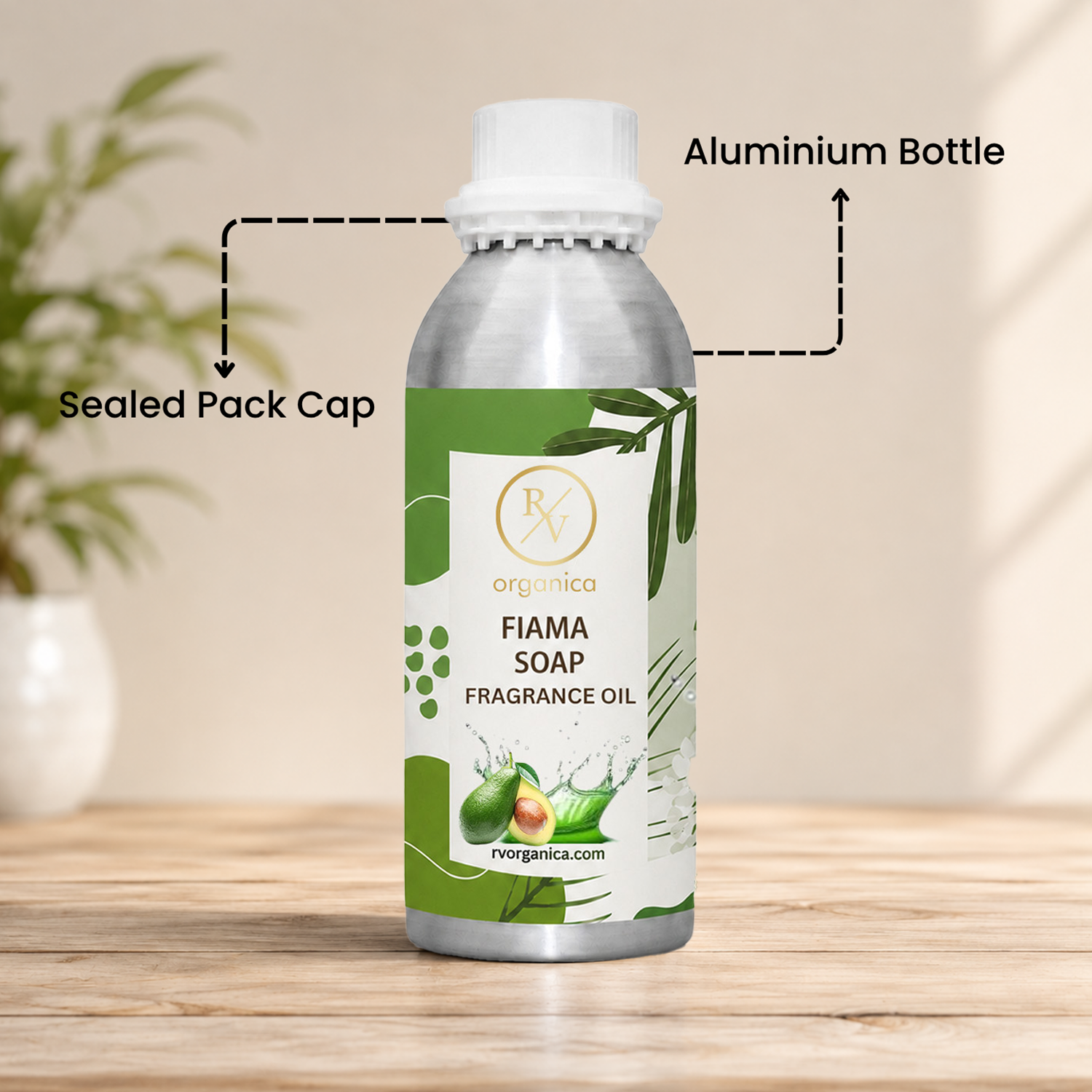 Sealed aluminium bottle of Fiama Soap Fragrance Oil with secure packaging, helping maintain freshness and premium fragrance quality.