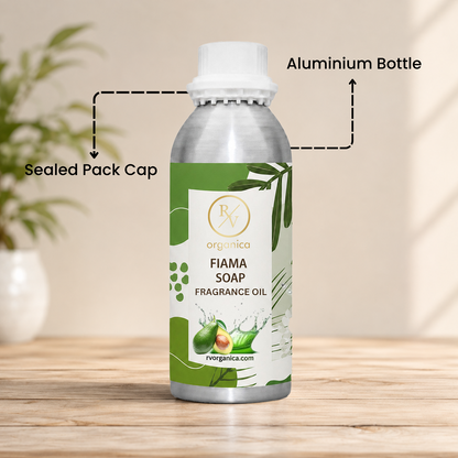 Sealed aluminium bottle of Fiama Soap Fragrance Oil with secure packaging, helping maintain freshness and premium fragrance quality.