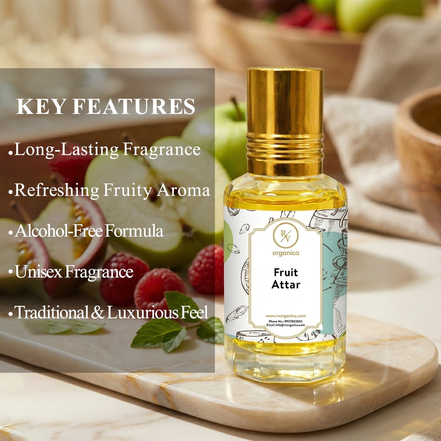 Fruit Attar key features long lasting sweet fruity aroma alcohol free attar for men and women