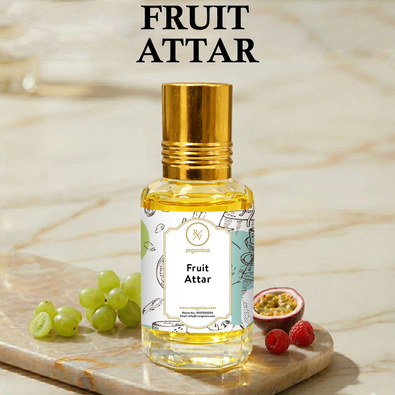 Fruit Attar perfume oil bottle with label sweet fruity fresh aroma long lasting attar fragrance