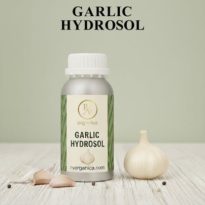 Garlic Hydrosol natural floral water in premium aluminium bottle – herbal mist for skin and hair care routine