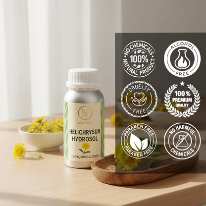 Helichrysum Hydrosol 100 percent natural alcohol free paraben free cruelty free skincare product in premium aluminium packaging