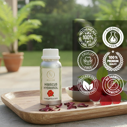 Hibiscus Hydrosol 100 percent natural alcohol free paraben free cruelty free skincare product in premium aluminium packaging