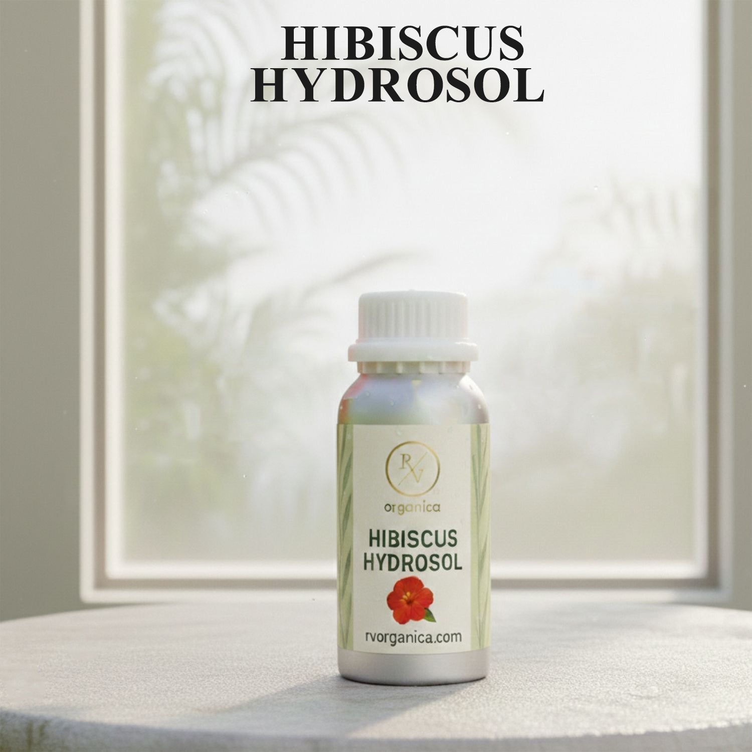 RV Organica Hibiscus Hydrosol natural floral water bottle for daily face mist and refreshing skincare routine