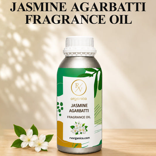 Jasmine Agarbatti Fragrance Oil in a premium aluminium bottle with an elegant floral background, showcasing its rich jasmine-inspired incense aroma for agarbatti, candles, soaps, perfumes, and home fragrance products. - second image