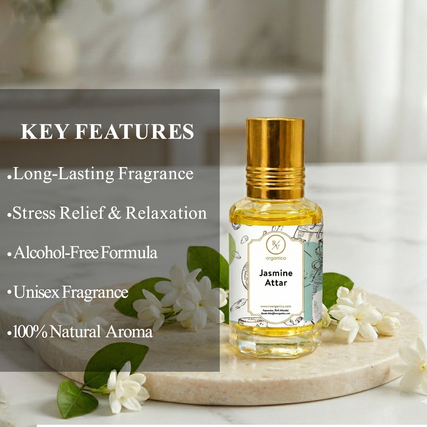 Jasmine Attar key features long lasting floral aroma alcohol free attar for men and women