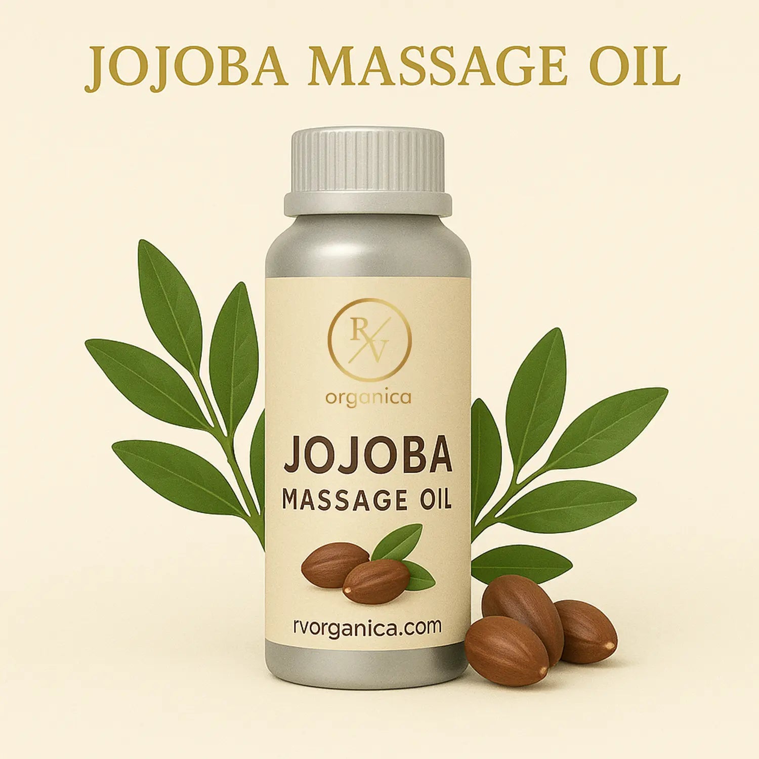 Pure jojoba massage oil bottle for body relaxation and skin nourishment