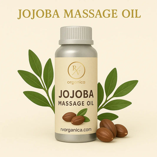 Pure jojoba massage oil bottle for body relaxation and skin nourishment