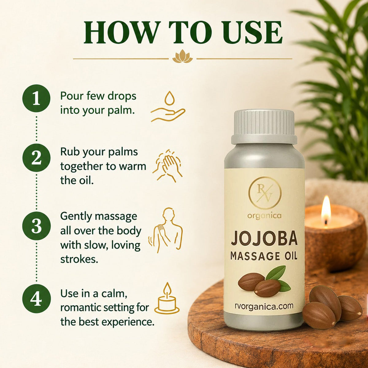 How to use jojoba massage oil - step by step guide for warming and applying oil