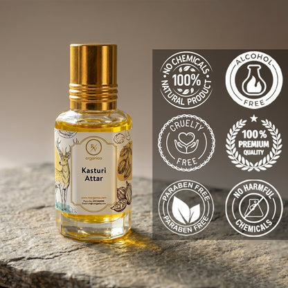 Kasturi Attar no chemicals paraben free cruelty free alcohol free skin safe perfume oil