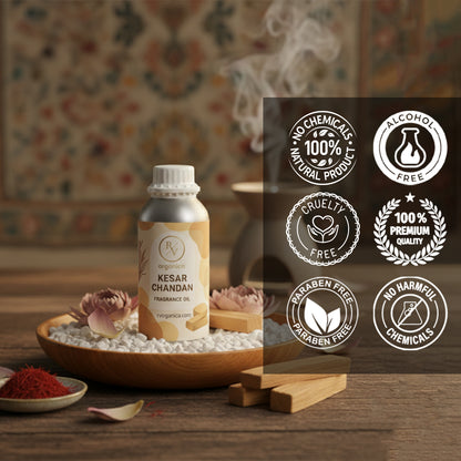 Kesar chandan fragrance oil no chemicals paraben free safe for soap candle perfume and diffuser use