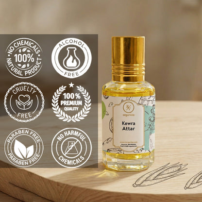 Kewra Attar no chemicals paraben free cruelty free alcohol free skin safe perfume oil
