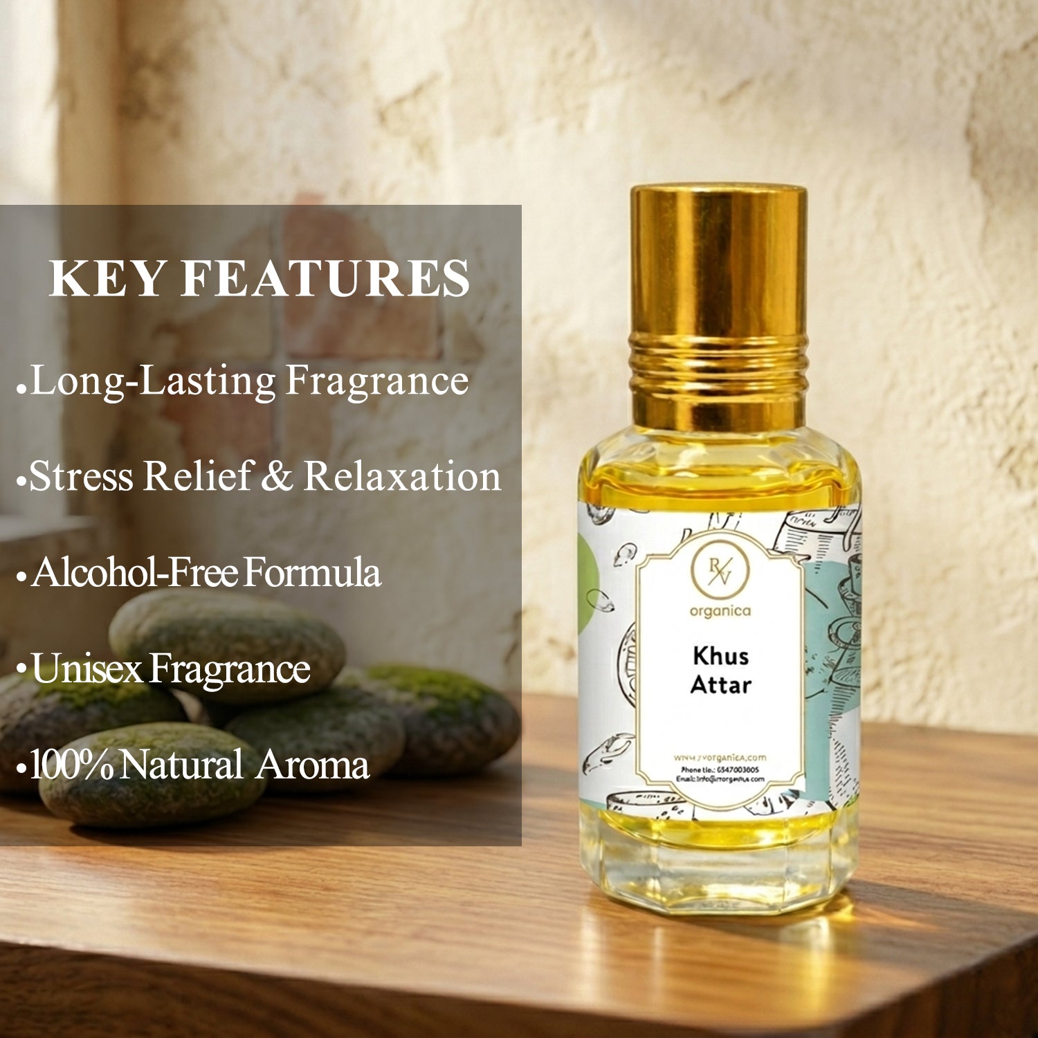 Kush Attar key features long lasting earthy woody aroma alcohol free traditional attar for men and women