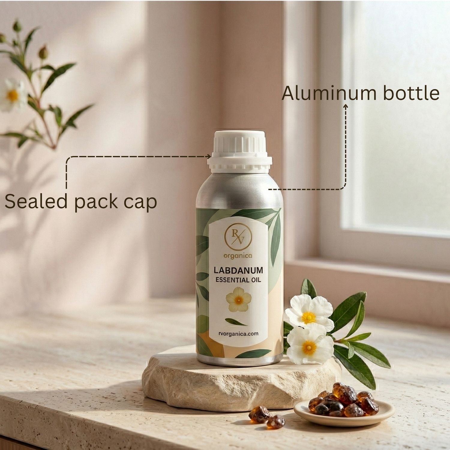 Labdanum Essential Oil sealed packed cap aluminium bottle premium quality pure natural essential oil
