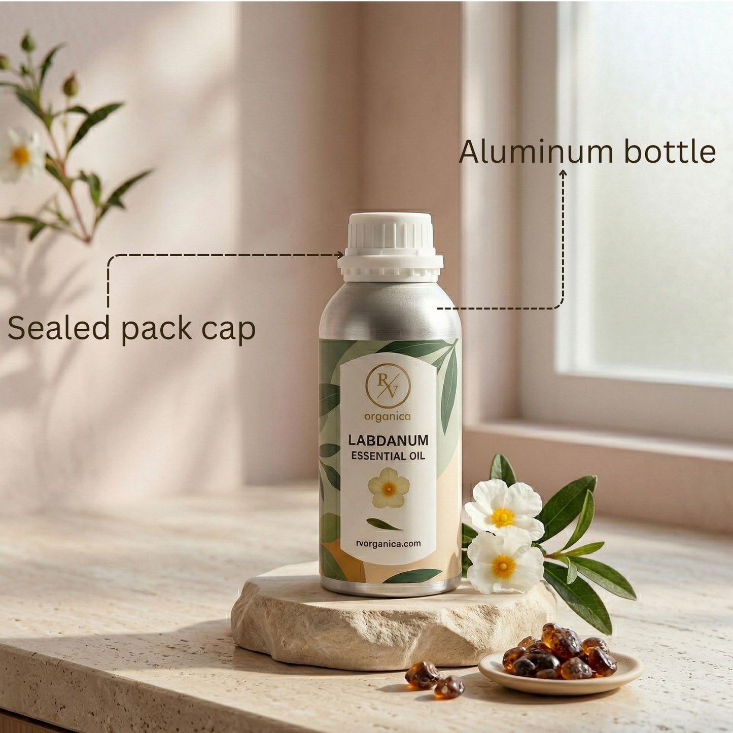 Labdanum Essential Oil sealed packed cap aluminium bottle premium quality pure natural essential oil
