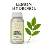 Pure organic lemon hydrosol floral water in bottle for brightening and toning oily skin, RV Organica natural skincare
