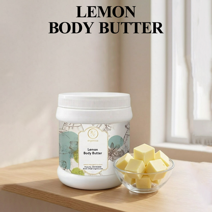 RV Organica Lemon Body Butter with deep moisturizing formula and buttery smooth texture for daily skin care