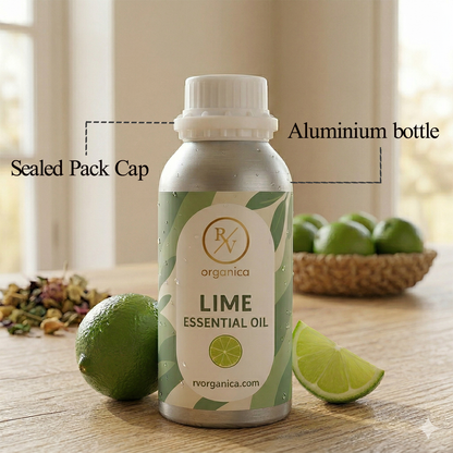 Lime Essential Oil sealed packed cap aluminium bottle premium quality pure natural essential oil
