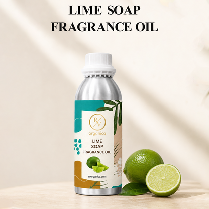 Lime Soap Fragrance Oil with a fresh, zesty, and uplifting citrus aroma, offering a clean and refreshing long-lasting fragrance ideal for handmade soaps, liquid soaps, body washes, candles, and personal care products.