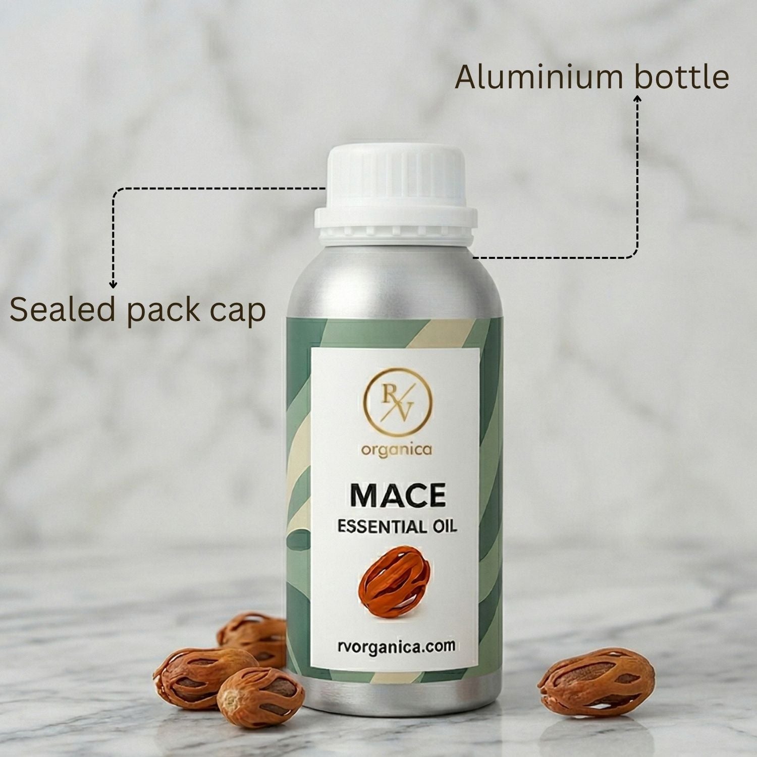 Mace Essential Oil sealed packed cap aluminium bottle premium quality pure natural essential oil
