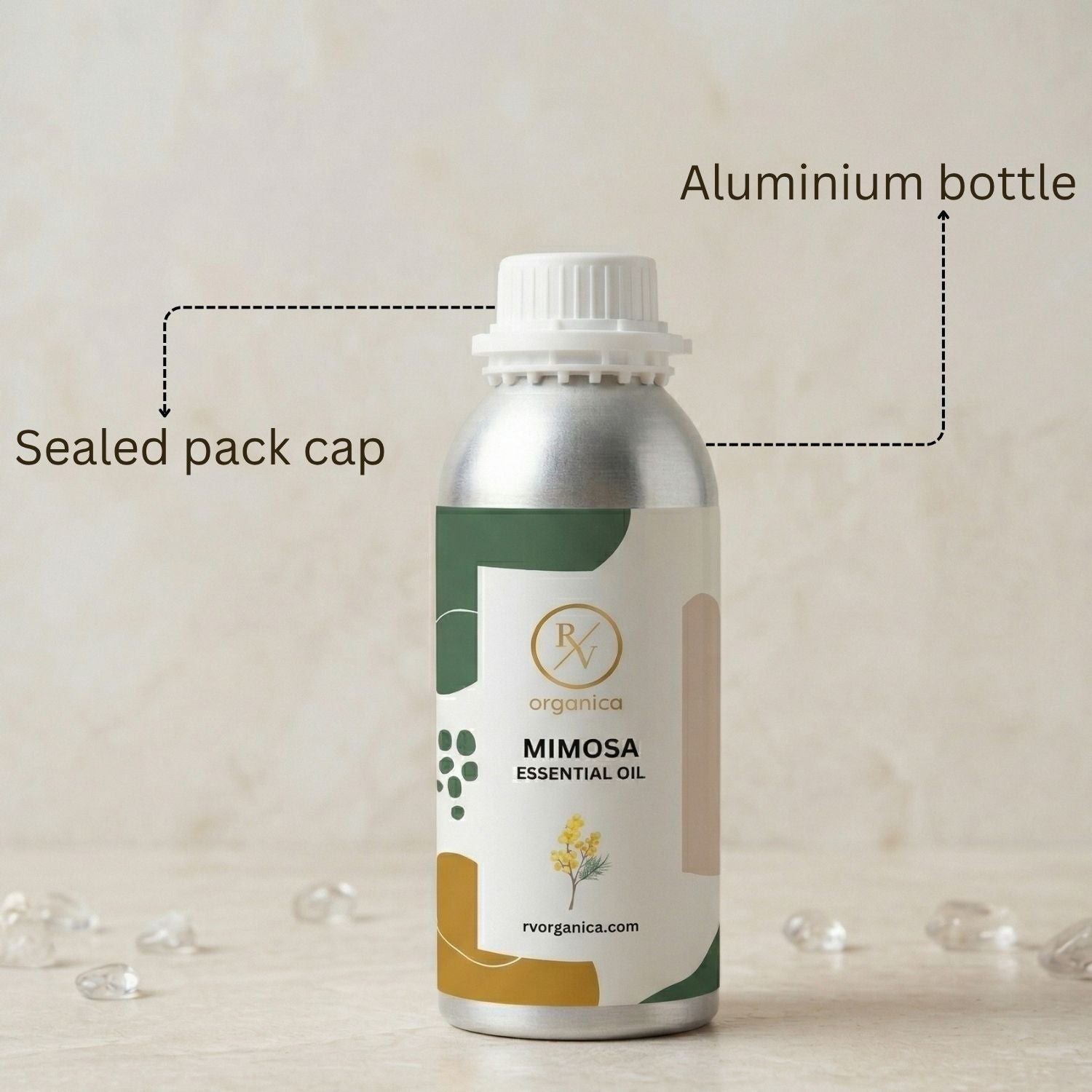 Mimosa Essential Oil sealed packed cap aluminium bottle premium quality pure natural essential oil

