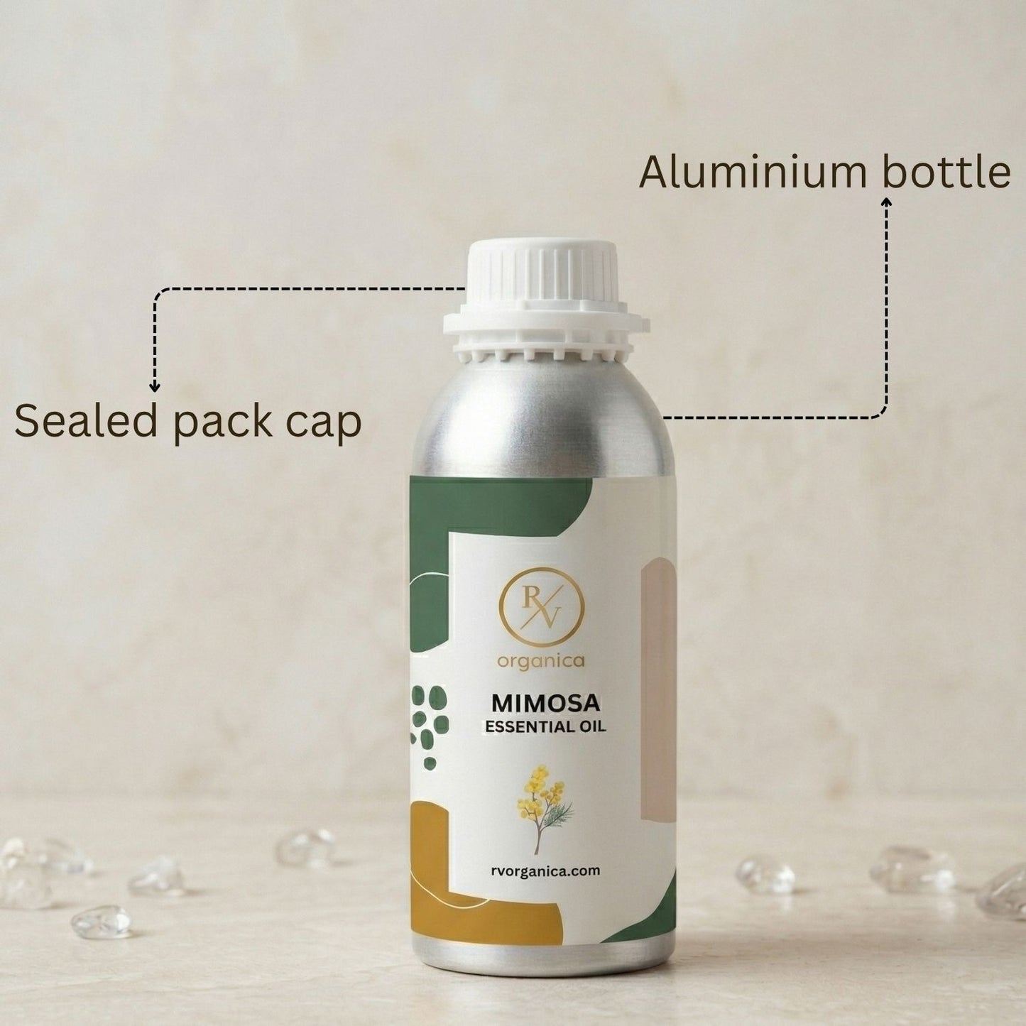 Mimosa Essential Oil sealed packed cap aluminium bottle premium quality pure natural essential oil
