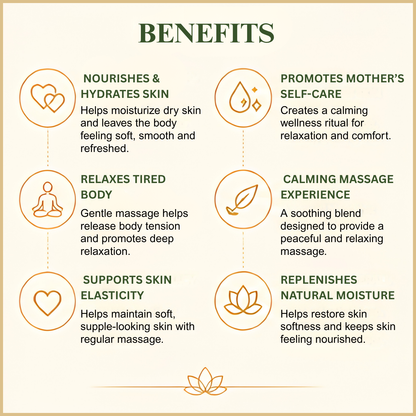Benefits of mother's body massage oil - deep skin nourishment, relaxation and glowing radiant skin