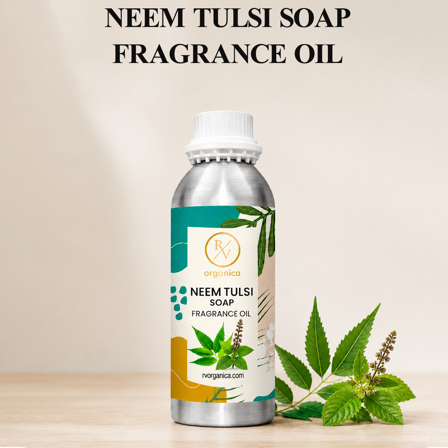 Neem Tulsi Soap Fragrance Oil with a fresh herbal and green aroma, offering a clean and refreshing fragrance ideal for handmade soaps, liquid soaps, body washes, candles, and personal care products.