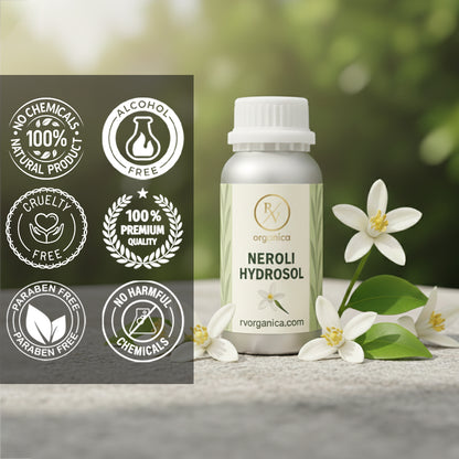 Neroli Hydrosol 100 percent natural alcohol free paraben free cruelty free skincare product in premium aluminium packaging