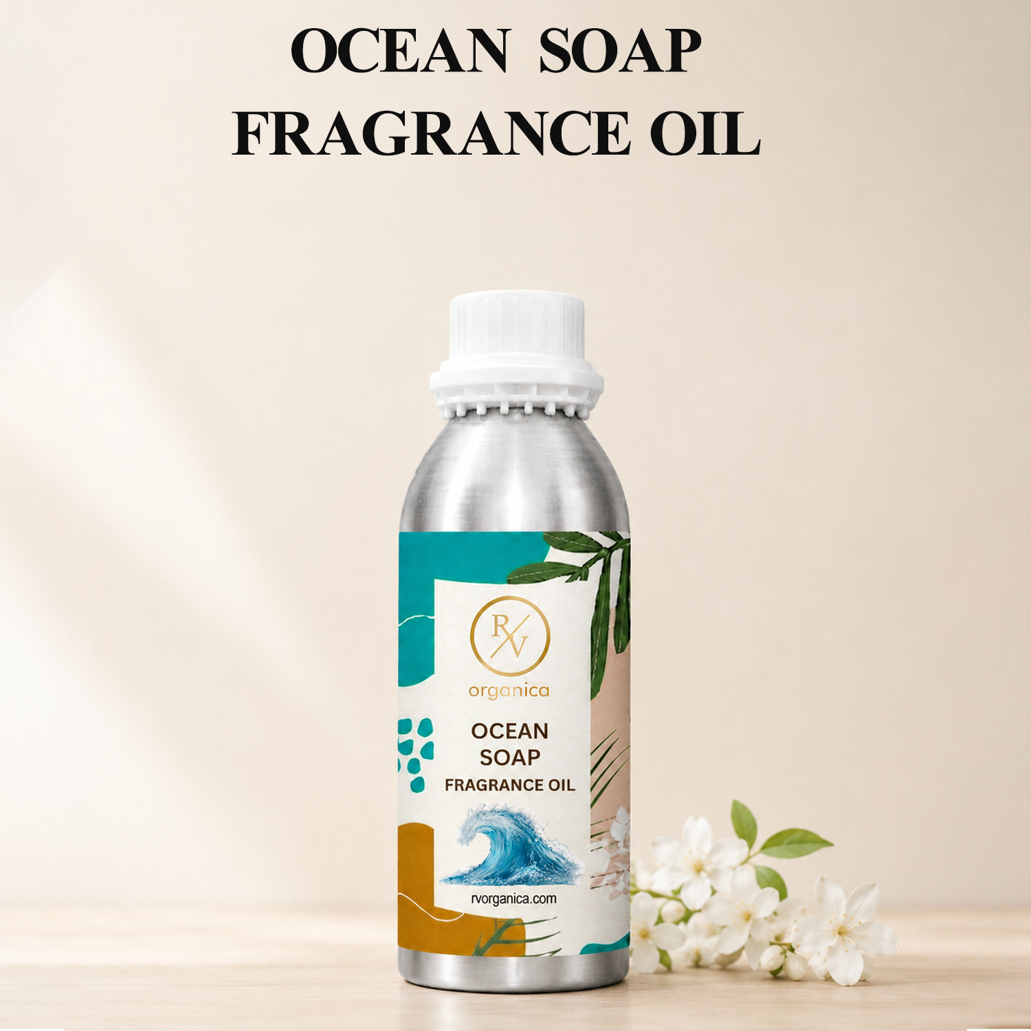 Ocean Soap Fragrance Oil with a fresh, cool, and aquatic aroma, offering a crisp, clean, and long-lasting fragrance ideal for handmade soaps, liquid soaps, body washes, candles, and personal care products.