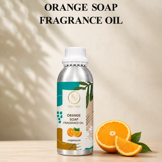 Orange Soap Fragrance Oil with a fresh, juicy, and uplifting citrus aroma, offering a refreshing and long-lasting scent ideal for handmade soaps, liquid soaps, body washes, candles, and personal care products. - second image