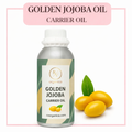 Pure organic golden jojoba oil bottle - 100% cold-pressed carrier oil