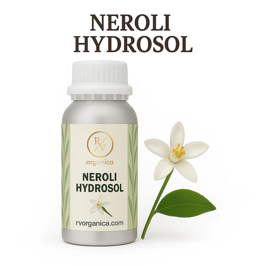 Organic neroli floral water hydrosol by RV Organica - pure, unpreserved natural face mist for skincare