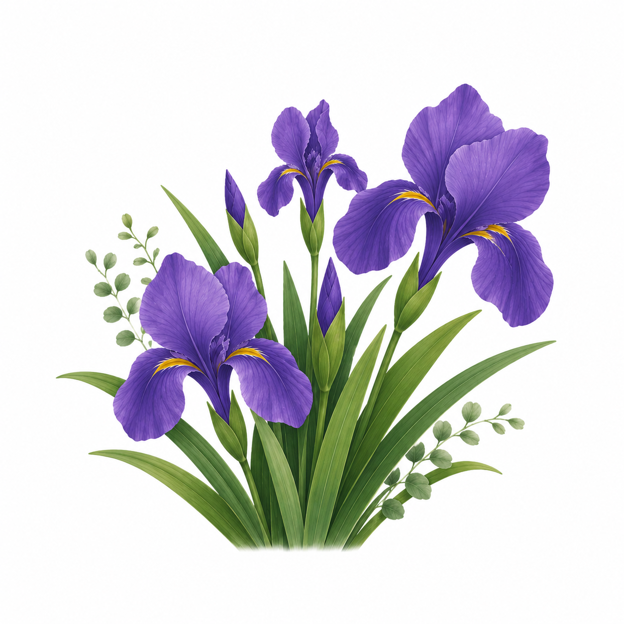 Natural orris root and essential oil with soft powdery floral aroma for aromatherapy and wellness product display