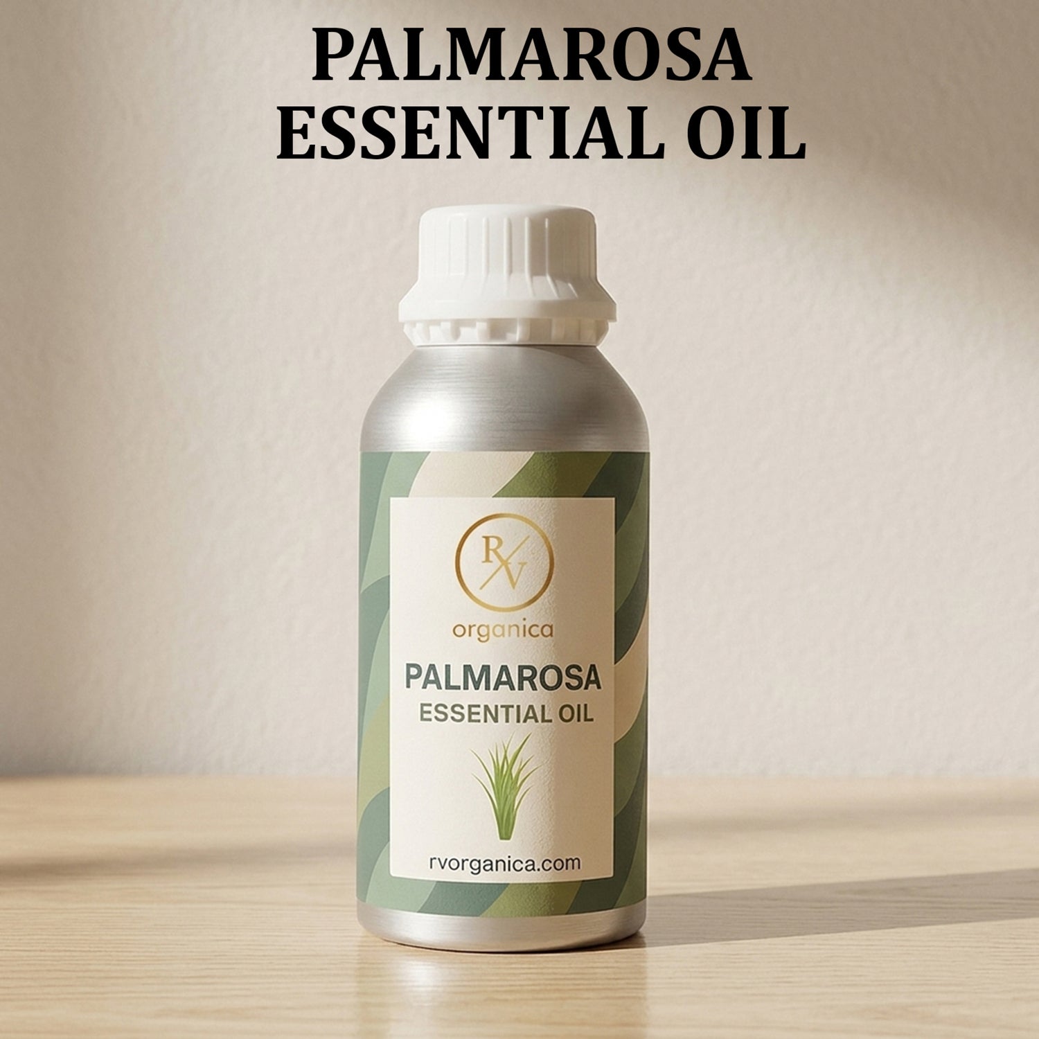 Palmarosa Essential Oil bottle with label pure natural aromatic therapeutic essential oil

