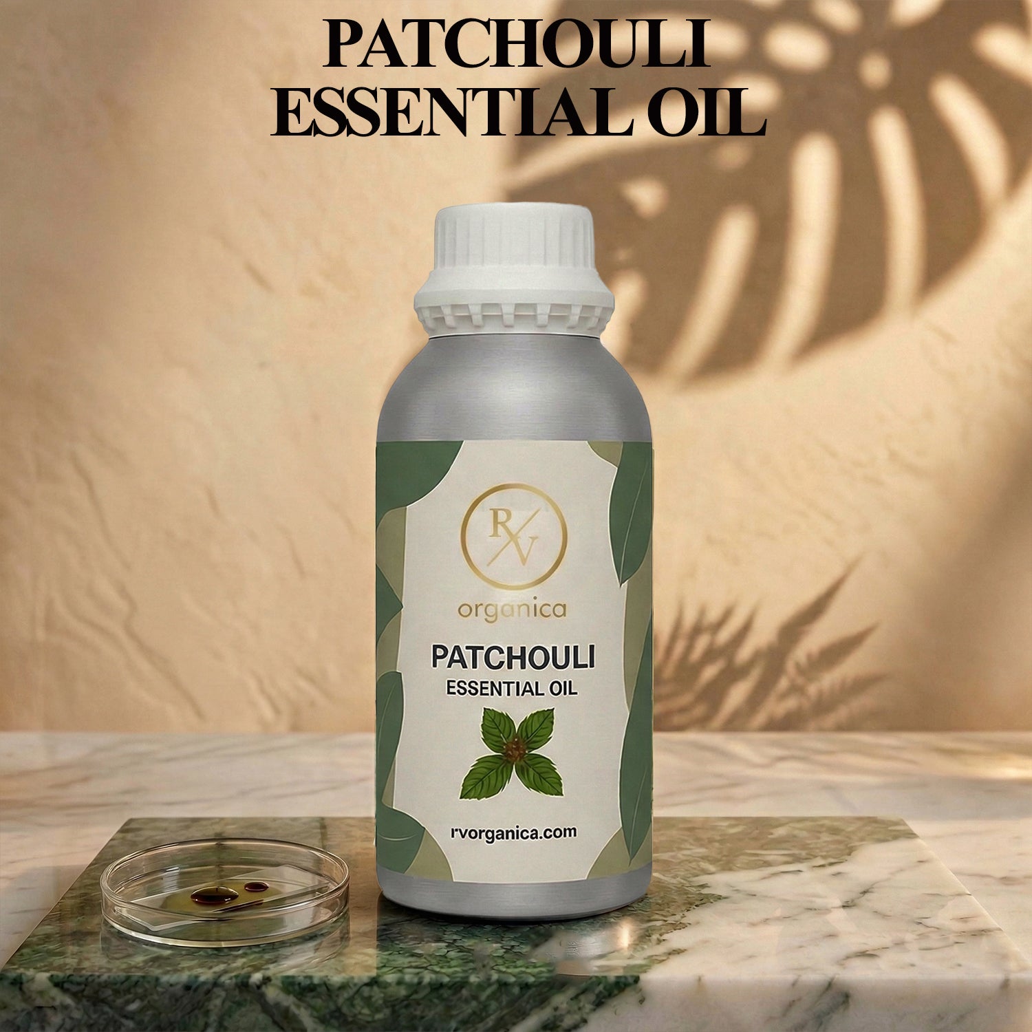 Patchouli essential oil bottle deep earthy aroma pure concentrated oil