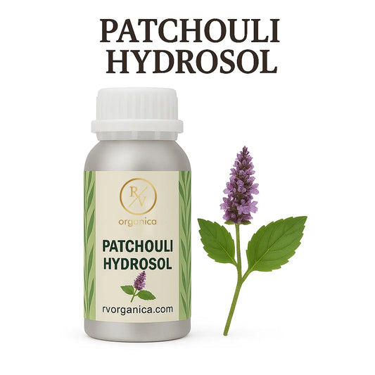 Organic patchouli hydrosol floral water by RV Organica for skin toning