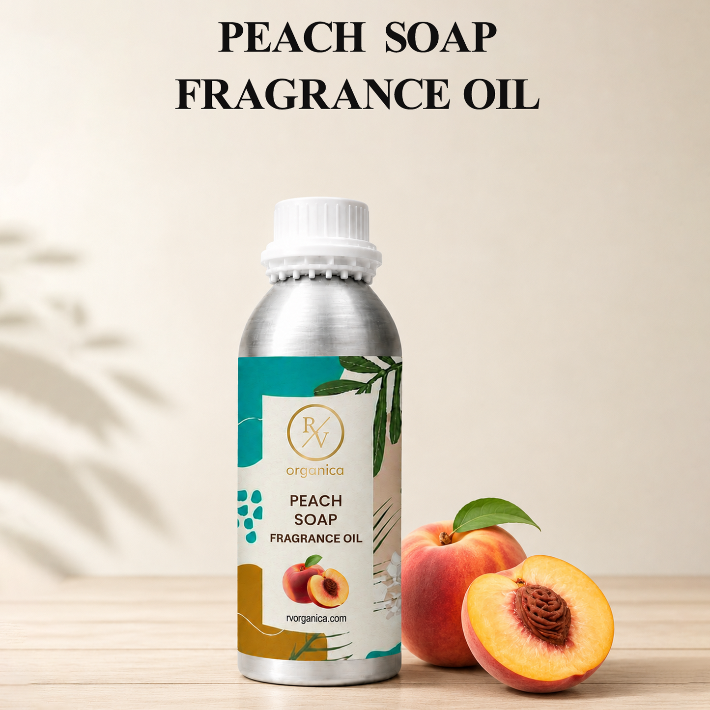 Peach Soap Fragrance Oil with a sweet, juicy, and fruity peach aroma, offering a fresh and long-lasting fragrance ideal for handmade soaps, liquid soaps, body washes, candles, and personal care products.