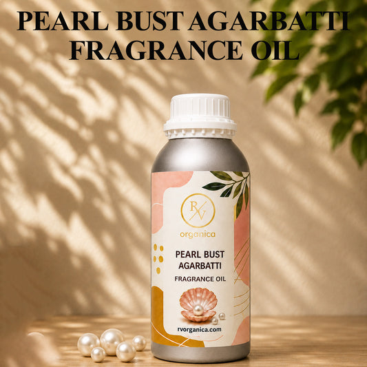 Pearl Burst Agarbatti Fragrance Oil in a premium aluminium bottle with an elegant background, showcasing its fresh, luxurious, and incense-inspired aroma for agarbatti, candles, soaps, perfumes, and home fragrance products. - second image
