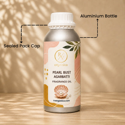 Sealed aluminium bottle of Pearl Burst Agarbatti Fragrance Oil, ensuring purity, freshness, leak-proof packaging, and premium fragrance quality for bulk and personal use.